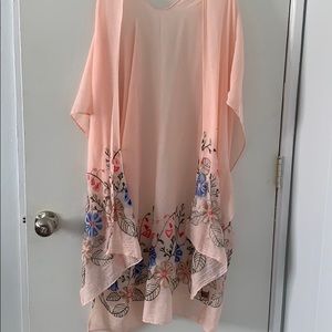 Pink floral flowing cardigan